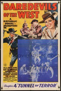 3k183 DAREDEVILS OF THE WEST chapter 4 1sh '43 Rocky Lane, Republic serial, Tunnel of Terror!