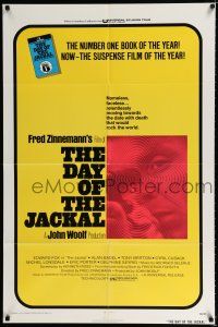 3k191 DAY OF THE JACKAL 1sh '73 Fred Zinnemann assassination classic, master killer Edward Fox!