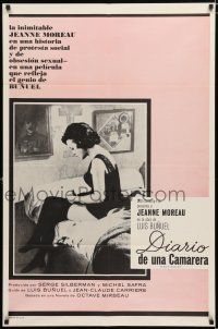 3k216 DIARY OF A CHAMBERMAID Spanish/U.S. 1sh '65 Jeanne Moreau, directed by Luis Bunuel!