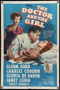 3k221 DOCTOR & THE GIRL 1sh '49 Glenn Ford, Janet Leigh, Charles Coburn, Gloria De Haven!