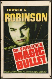 3k230 DR. EHRLICH'S MAGIC BULLET 1sh '40 Edward G. Robinson searches for a cure for syphilis!
