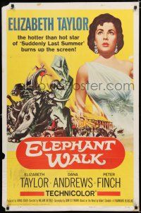 3k255 ELEPHANT WALK 1sh R60 sexy hotter than hot star Elizabeth Taylor in India!