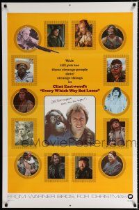 3k265 EVERY WHICH WAY BUT LOOSE teaser 1sh '78 Clint Eastwood & Clyde the orangutan, lots of photos!