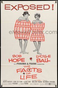 3k273 FACTS OF LIFE 1sh '61 Bob Hope & Lucille Ball wearing barrels!