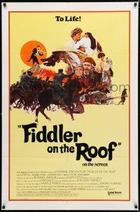 3k288 FIDDLER ON THE ROOF style C int'l 1sh '71 different montage artwork with Topol!