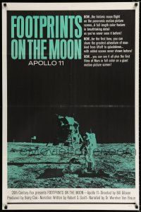 3k300 FOOTPRINTS ON THE MOON 1sh '69 the real story of Apollo 11, cool image of moon landing!