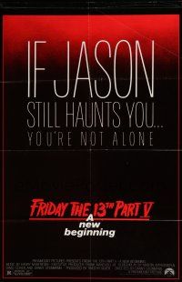 3k315 FRIDAY THE 13th PART V 1sh '85 A New Beginning, Jason haunts you, slasher horror sequel!