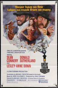 3k339 GREAT TRAIN ROBBERY 1sh '79 art of Sean Connery, Sutherland & Down by Jung!