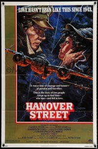 3k352 HANOVER STREET 1sh '79 cool art of Harrison Ford & Lesley-Anne Down in World War II!