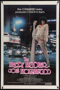 3k353 HAPPY HOOKER GOES HOLLYWOOD 1sh '80 sexy full-length Martine Beswick in lingerie!