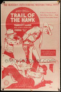 3k358 HAWK 1sh R40s Yancey Lane, Betty Jordan, from James Oliver Curwood story, Trail of the Hawk!