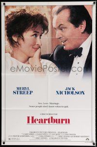 3k360 HEARTBURN 1sh '86 close-up of Jack Nicholson & Meryl Streep, directed by Mike Nichols!