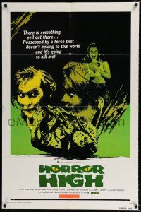 3k379 HORROR HIGH 1sh '74 something evil is out there and it's going to kill me!