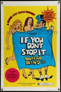 3k399 IF YOU DON'T STOP IT YOU'LL GO BLIND 1sh '76 Uschi Digard, wackiest sexy artwork!