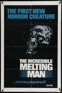 3k406 INCREDIBLE MELTING MAN 1sh '77 AIP gruesome color close-up of new horror creature!