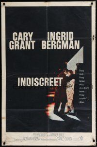 3k408 INDISCREET 1sh '58 Cary Grant & Ingrid Bergman, directed by Stanley Donen!