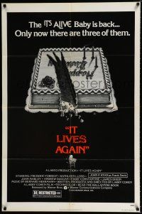 3k420 IT LIVES AGAIN 1sh '78 directed by Larry Cohen, now there are three of them!, wacky art!