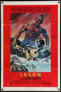 3k431 JASON & THE ARGONAUTS 1sh R78 great special fx by Ray Harryhausen, cool art of colossus!