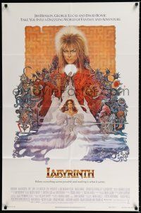 3k454 LABYRINTH 1sh '86 Jim Henson, art of David Bowie & Jennifer Connelly by Ted CoConis!