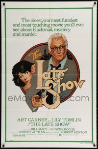 3k463 LATE SHOW 1sh '77 great artwork of Art Carney & Lily Tomlin by Richard Amsel!