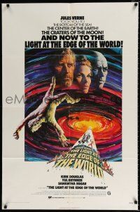 3k476 LIGHT AT THE EDGE OF THE WORLD 1sh '71 Kirk Douglas, Jules Verne novel, cool Terpning art!