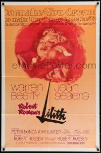 3k478 LILITH 1sh '64 Warren Beatty, before Eve, there was evil, and her name was Jean Seberg!