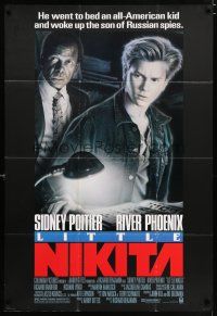 3k481 LITTLE NIKITA 1sh '88 art of Sidney Poitier & River Phoenix, Cold War thriller!