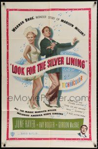 3k488 LOOK FOR THE SILVER LINING 1sh '49 art of June Haver & Ray Bolger dancing, Gordon MacRae