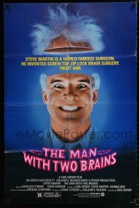 3k516 MAN WITH TWO BRAINS 1sh '83 wacky world famous surgeon Steve Martin performs brain surgery!