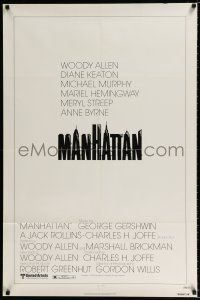 3k519 MANHATTAN 1sh '79 Woody Allen & Diane Keaton, cool New York City title design!