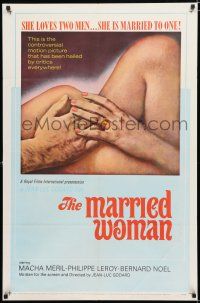 3k526 MARRIED WOMAN 1sh '65 Jean-Luc Godard's Une femme mariee, controversial sex triangle!