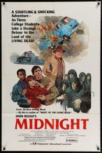 3k546 MIDNIGHT 1sh '82 John Russo, students take a strange detour to the land of the living dead!