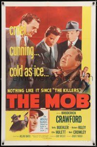 3k554 MOB 1sh R57 Broderick Crawford, Betty Buehler & Richard Kiley, art of gangsters!