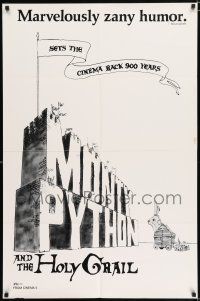 3k559 MONTY PYTHON & THE HOLY GRAIL 1sh '75 Terry Gilliam, John Cleese, art of Trojan bunny!