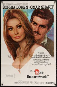 3k566 MORE THAN A MIRACLE 1sh '67 great image of sexy Sophia Loren & Omar Sharif!