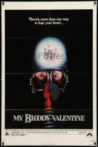 3k577 MY BLOODY VALENTINE 1sh '81 bloody gas mask, there's more than one way to lose your heart!