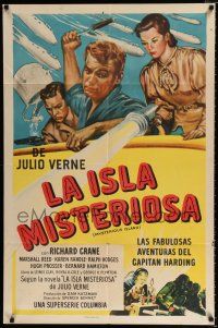 3k583 MYSTERIOUS ISLAND Spanish/U.S. 1sh '51 Menace of the Mercurians,sci-fi serial from Jules Verne novel