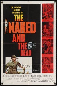 3k585 NAKED & THE DEAD 1sh '58 from Norman Mailer's novel, Aldo Ray in World War II!