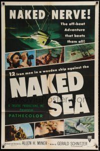 3k587 NAKED SEA style A 1sh '55 hunters in Hell, the off-beat adventure that beats them all!