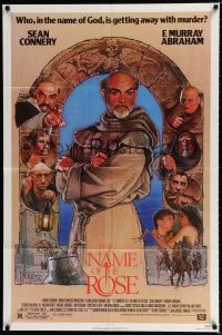 3k588 NAME OF THE ROSE 1sh '86 Der Name der Rose, great Drew Struzan art of Sean Connery as monk!