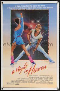 3k606 NIGHT IN HEAVEN 1sh '83 Christopher Atkins, R. Obrero dancing art!