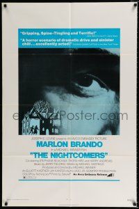3k614 NIGHTCOMERS 1sh '72 creepy Marlon Brando, Michael Winner English horror!