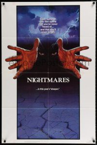 3k616 NIGHTMARES 1sh '83 cool sci-fi horror art of faceless man reaching forward!