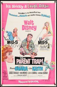 3k652 PARENT TRAP 1sh '61 Disney, Hayley Mills, Maureen O'Hara, Brian Keith