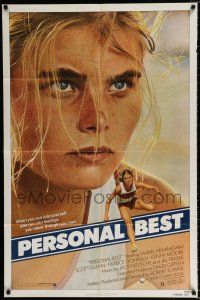 3k660 PERSONAL BEST 1sh '82 great close-up of athletic determined Mariel Hemingway!