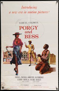 3k679 PORGY & BESS 1sh '59 art of Sidney Poitier, Dorothy Dandridge & Sammy Davis Jr.!