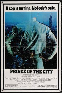 3k689 PRINCE OF THE CITY 1sh '81 directed by Sidney Lumet, Treat Williams over New York City!