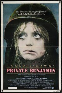 3k691 PRIVATE BENJAMIN 1sh '80 funny image of depressed soldier Goldie Hawn!