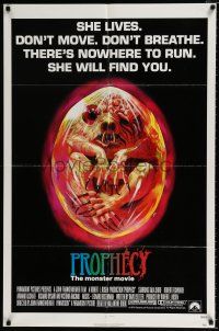 3k693 PROPHECY 1sh '79 John Frankenheimer, art monster in embryo by Lehr, she lives!