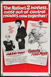 3k703 RABBIT TEST/KENTUCKY FRIED MOVIE 1sh '78 out-of-control comedy double bill!